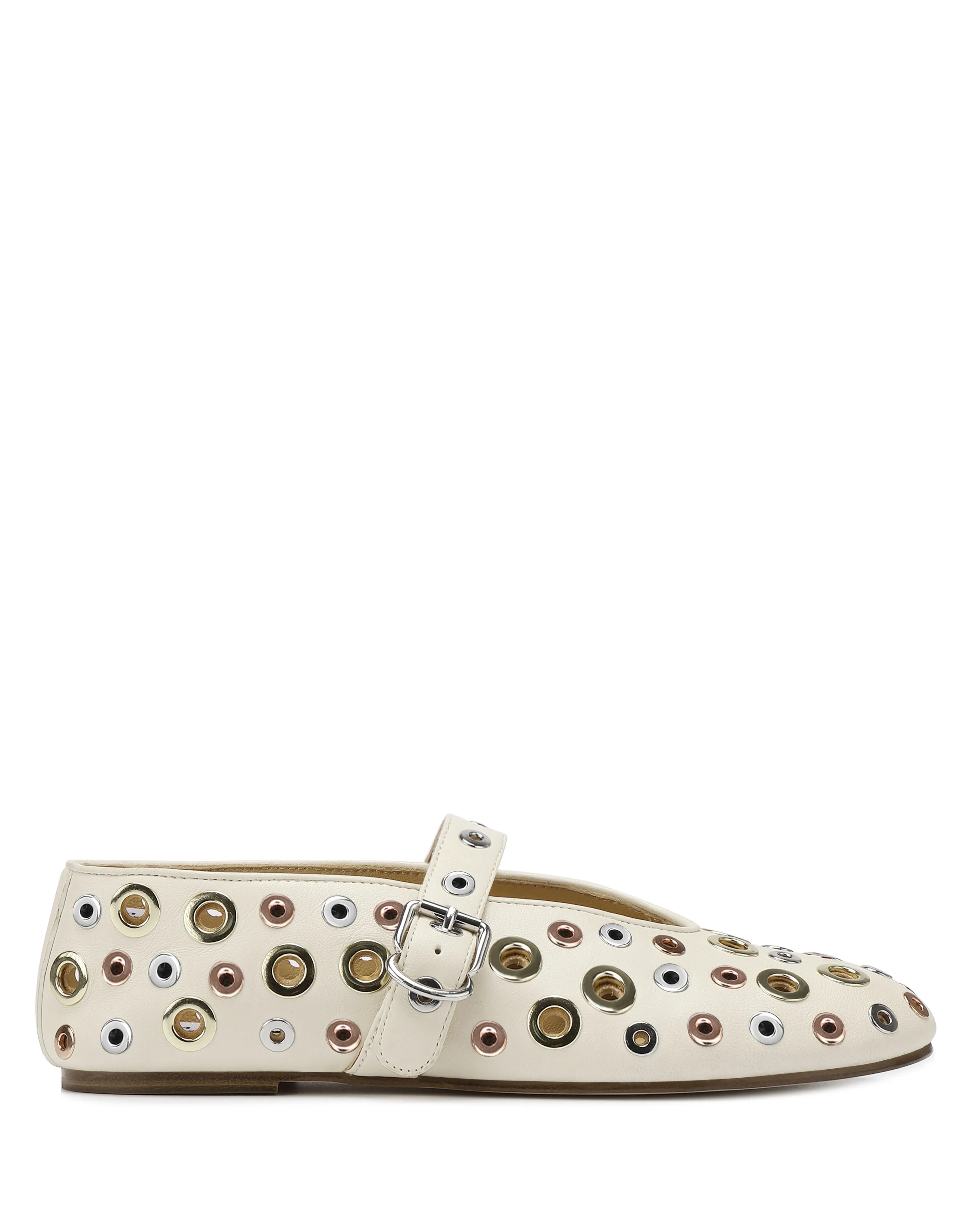 Alana Eyelet Bone Sheep Leather