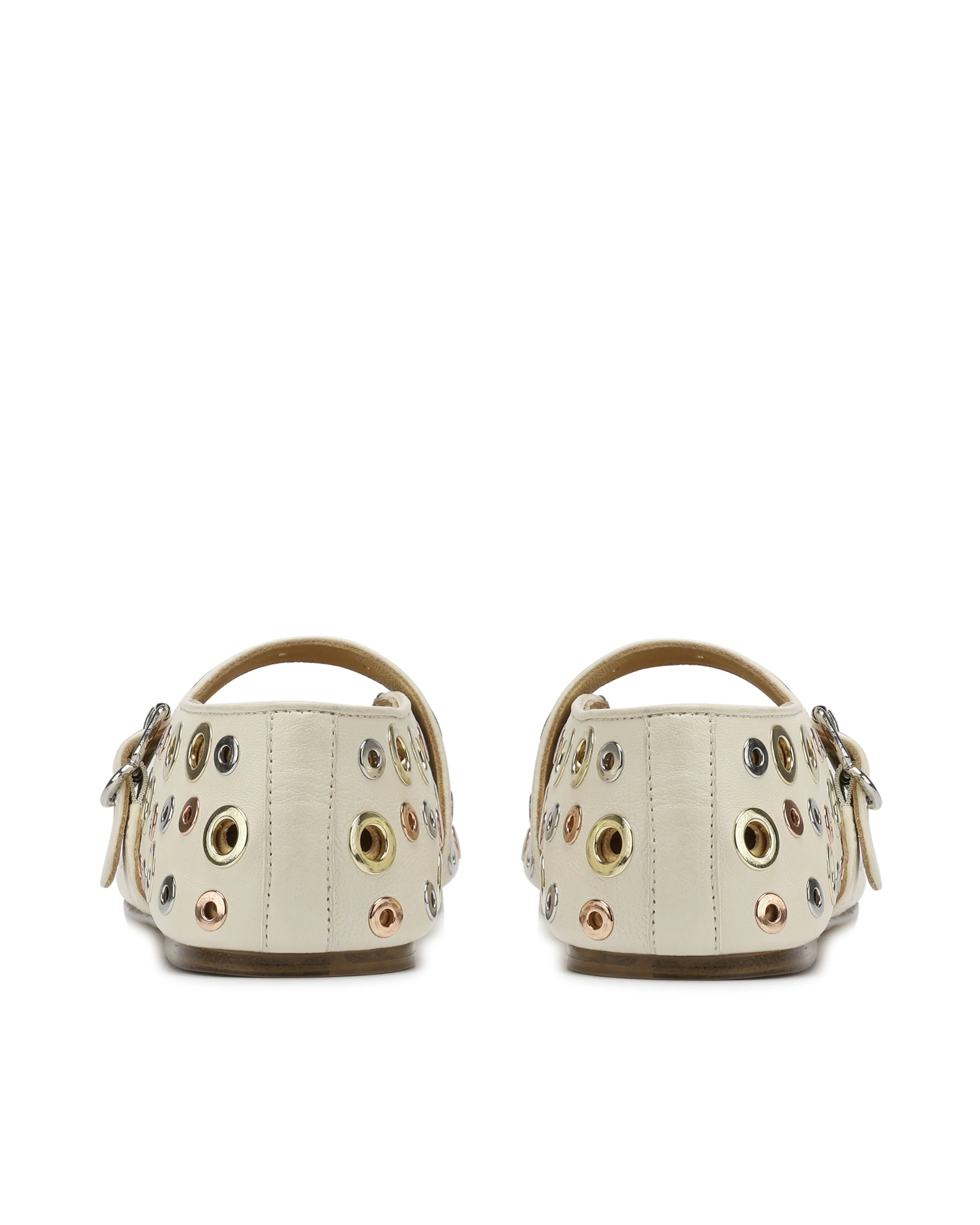 Alana Eyelet Bone Sheep Leather