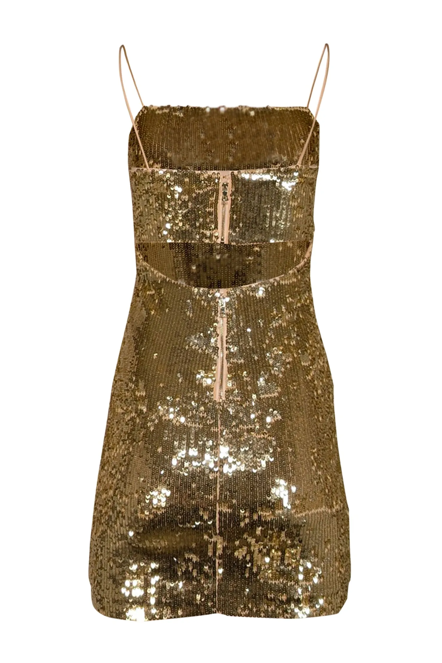 Alice & Olivia - Pale Gold Sequined Mini Dress Sz 4