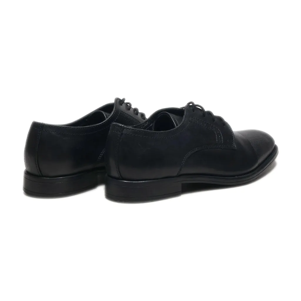 Am Shoe Company Derby Formal Lace Ups Leather Black Colour For Men