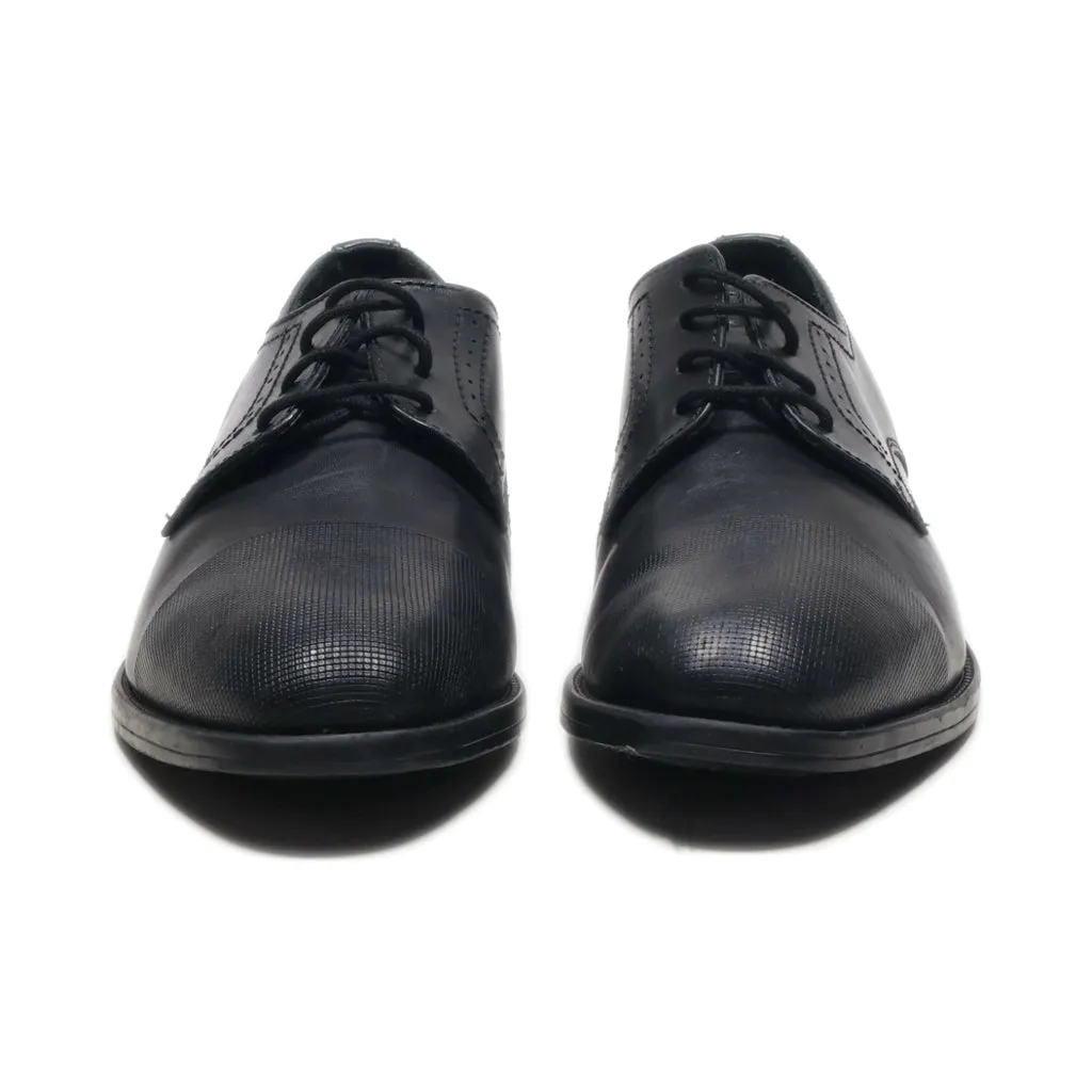 Am Shoe Company Derby Formal Lace Ups Leather Black Colour For Men
