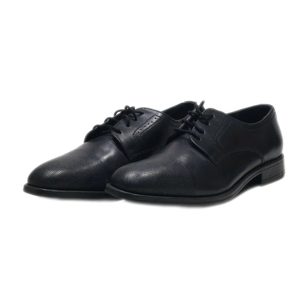 Am Shoe Company Derby Formal Lace Ups Leather Black Colour For Men
