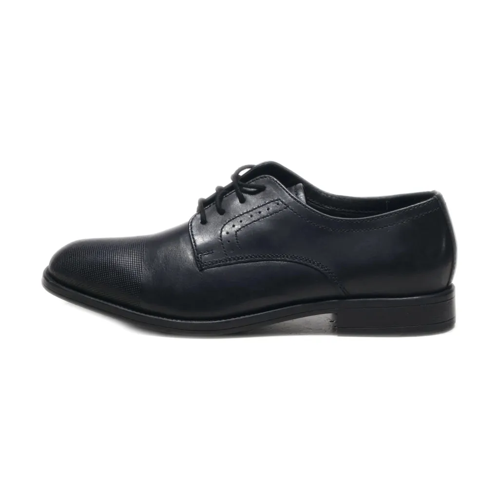 Am Shoe Company Derby Formal Lace Ups Leather Black Colour For Men