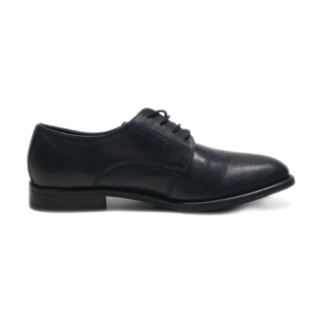 Am Shoe Company Derby Formal Lace Ups Leather Black Colour For Men