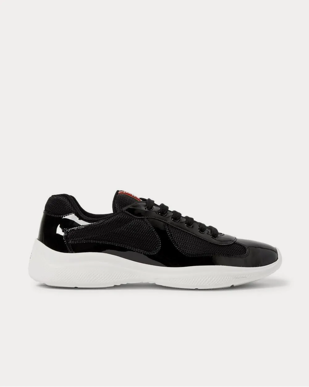 America's Cup Patent-Leather and Mesh  Black low top sneakers