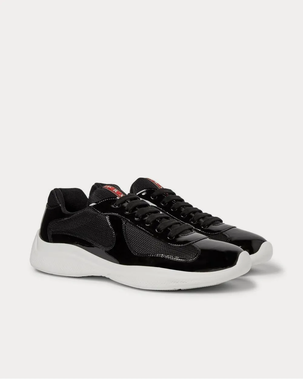 America's Cup Patent-Leather and Mesh  Black low top sneakers