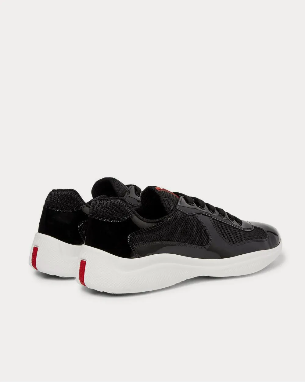 America's Cup Patent-Leather and Mesh  Black low top sneakers