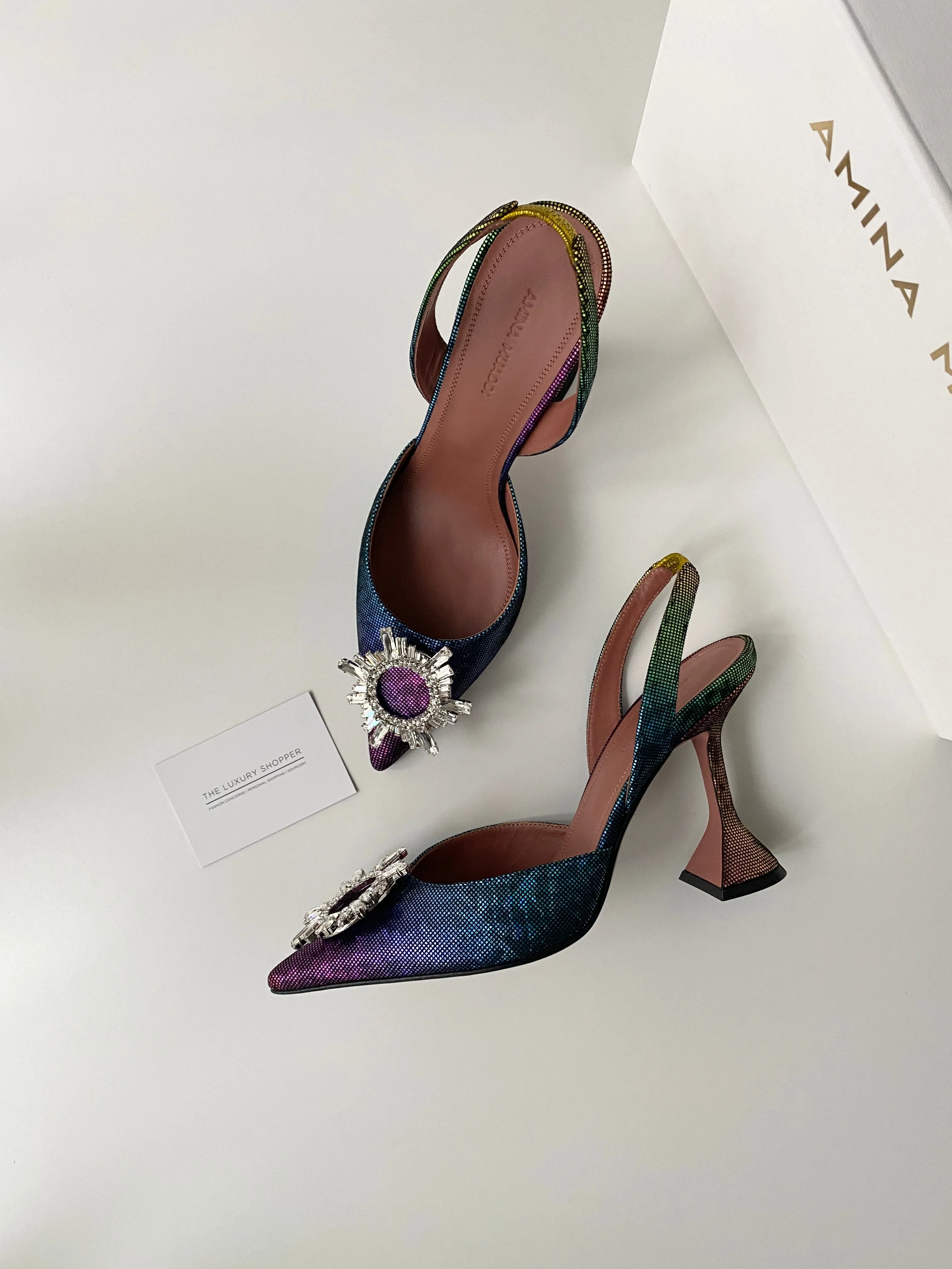Amina Muaddi Begum Rainbow Slingback (New Season)