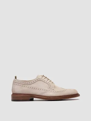 ASTON 003 - Ivory Suede Derby Shoes