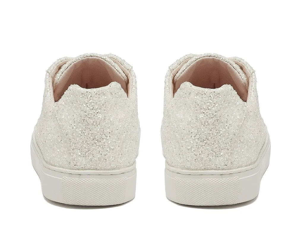 Athena White Glitter Ladies Pumps - Rainbow Club