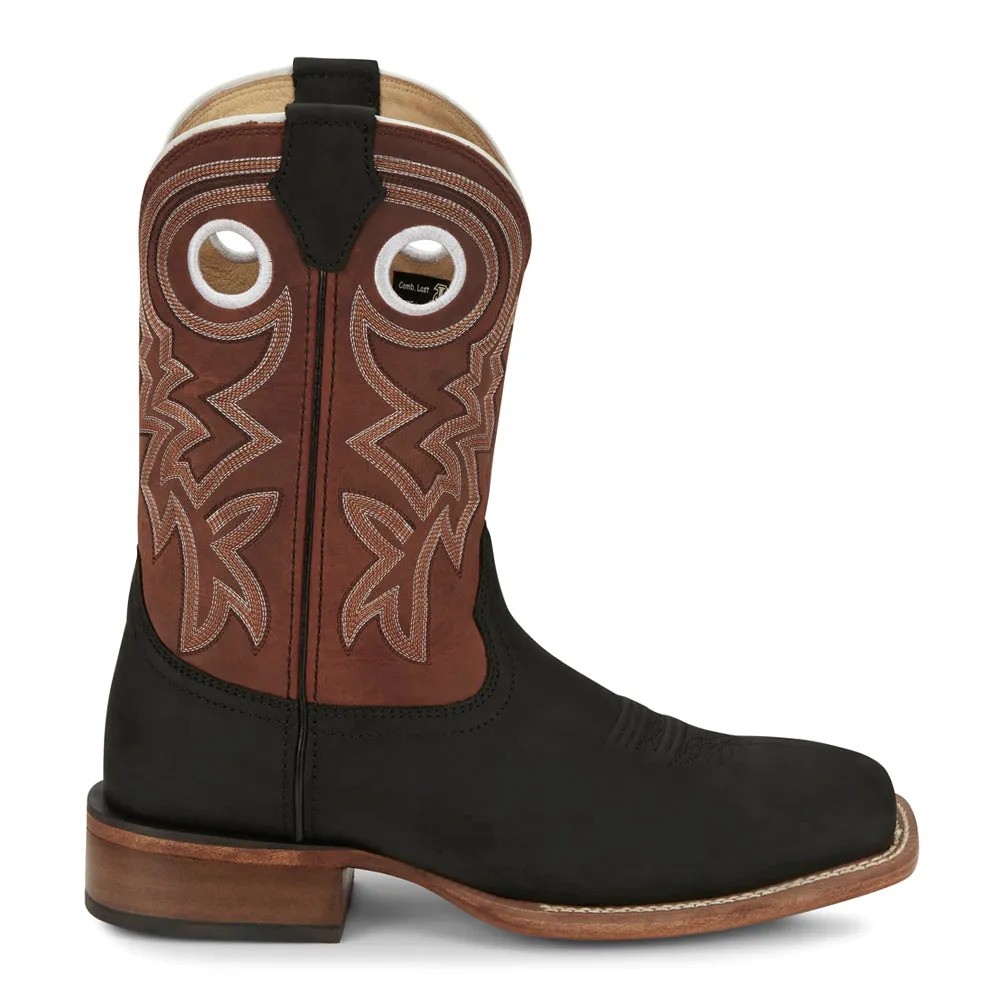 Big News Wide Embroidered Square Toe Cowboy Boots