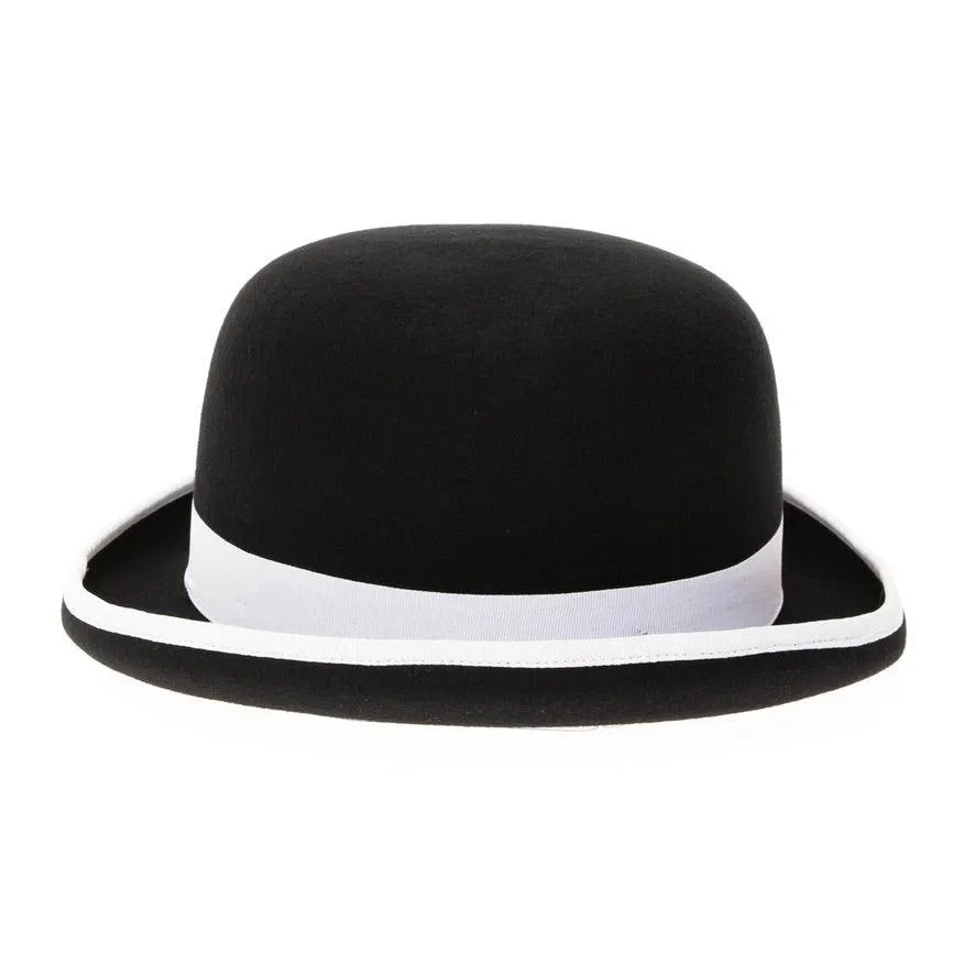 Black & White Premium Wool Derby Bowler Hat