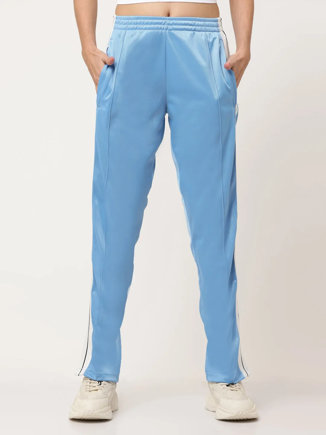 Blue Side tape straight fit track pants