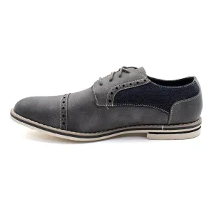 Braxton Braxxton Formal Lace Ups Leather Grey Colour For Men