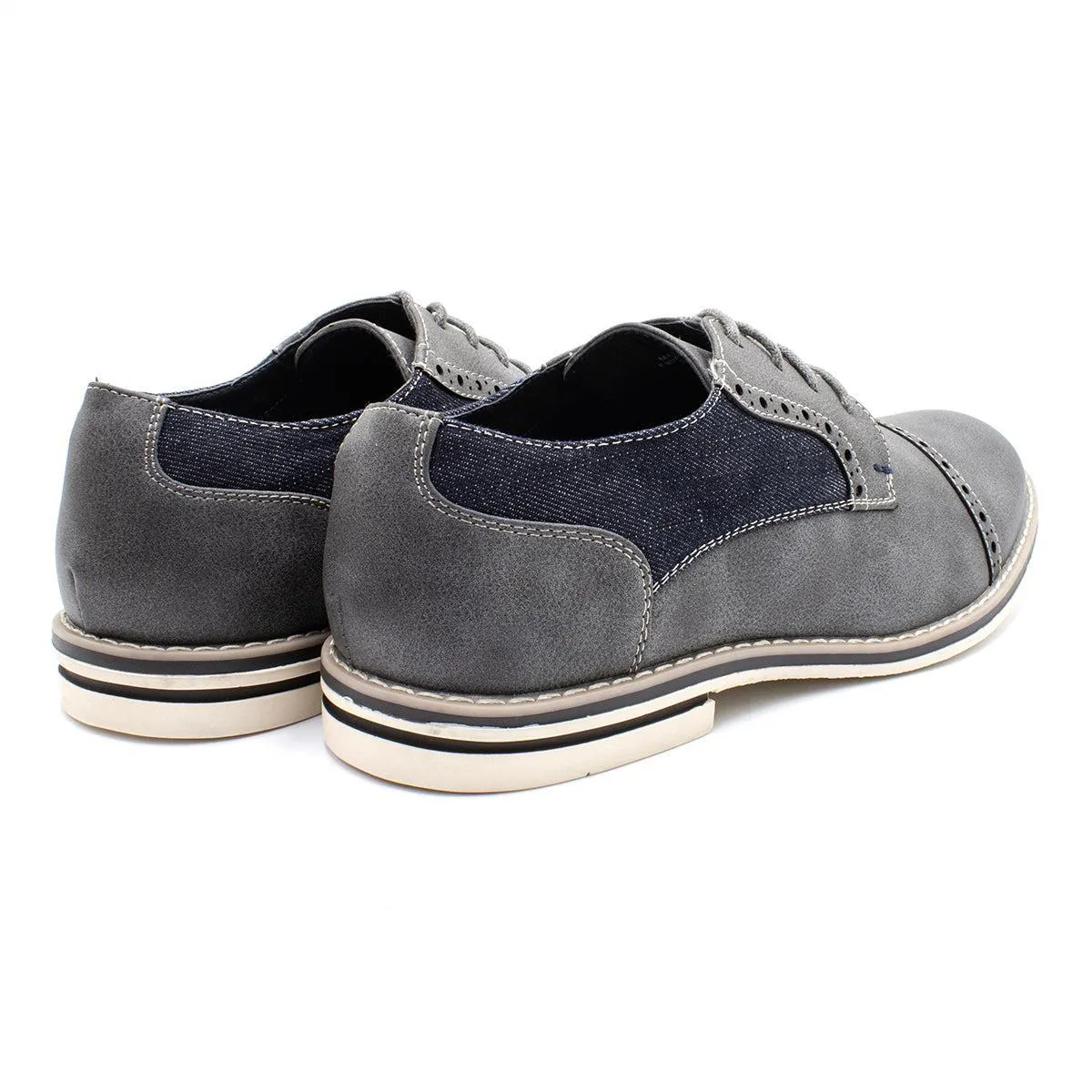 Braxton Braxxton Formal Lace Ups Leather Grey Colour For Men