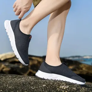 Bruno - Ademend gemakkelijke casual lichtgewicht mesh slip-on wandelschoenen