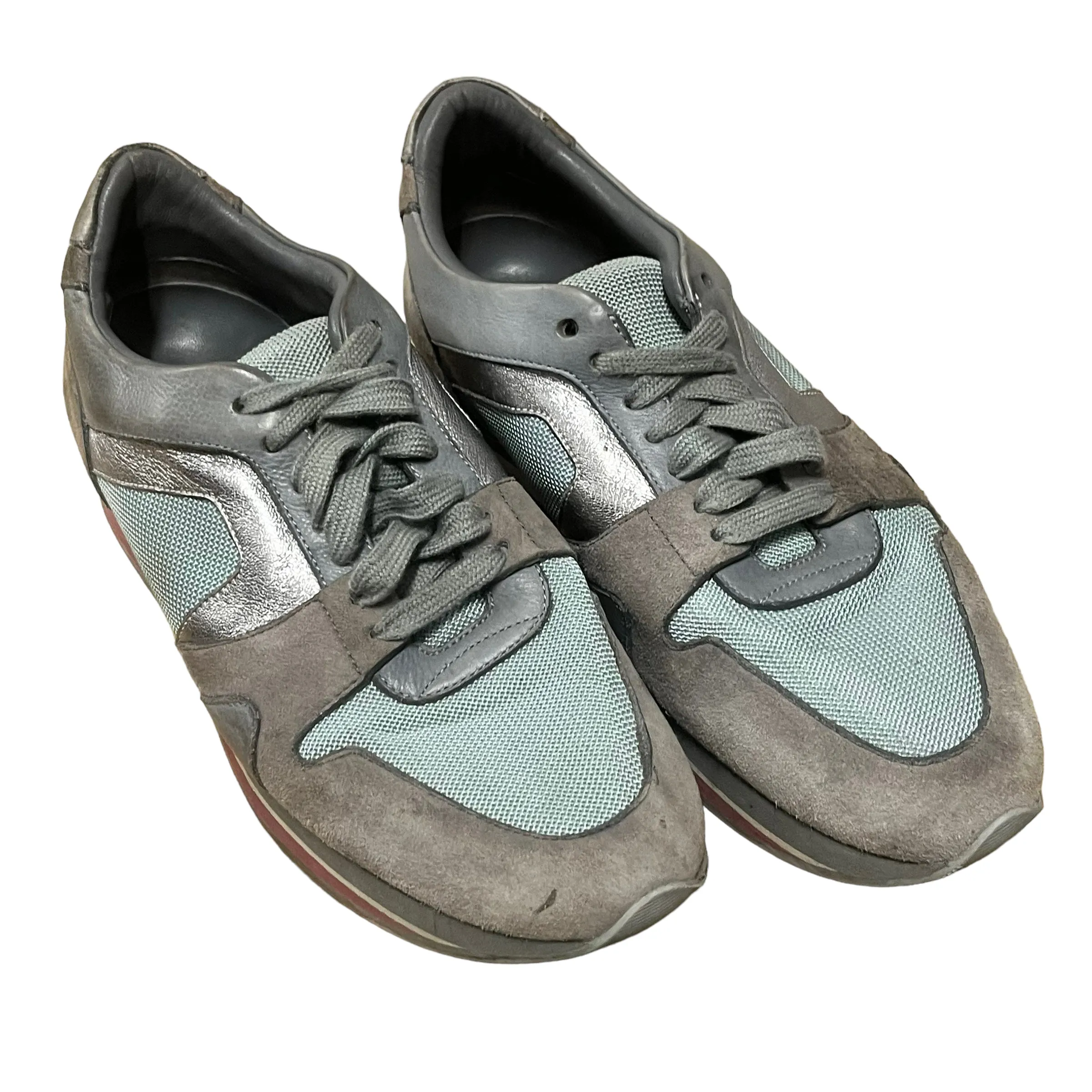 BURBERRY/Low-Sneakers/US 6.5/Leather/SLV/Field sneakers