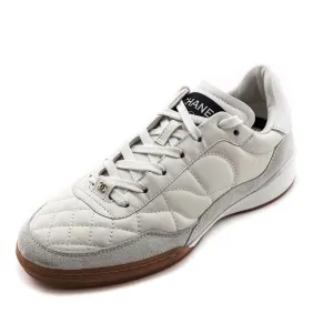 Chanel White Quilted Calfskin & Suede CC Sneakers Size US 6 | EU 36