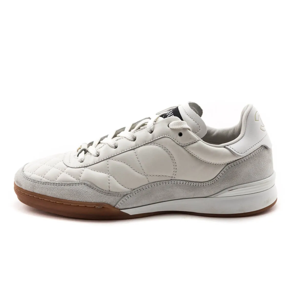 Chanel White Quilted Calfskin & Suede CC Sneakers Size US 6 | EU 36
