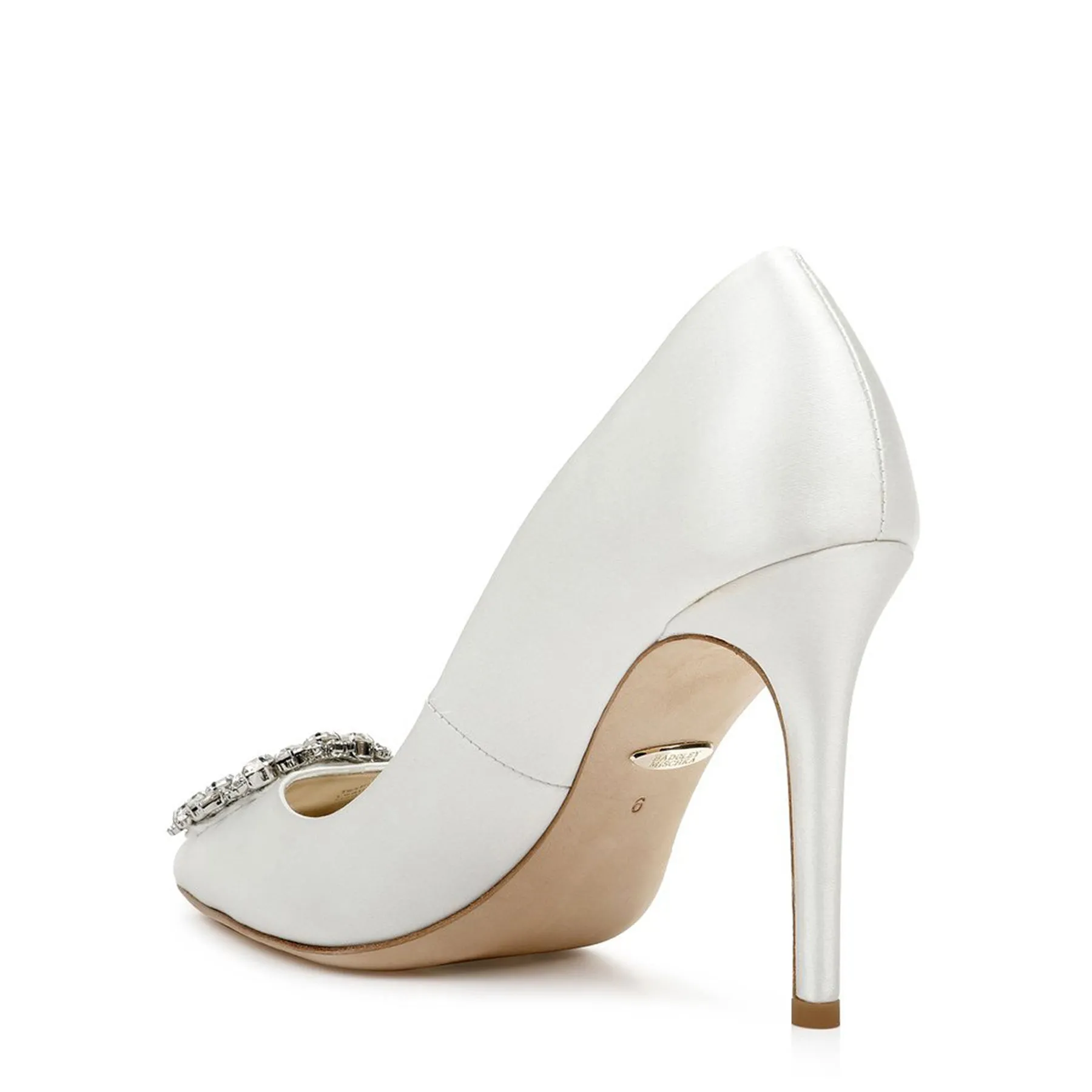 Cher - Crystal Buckle High Heel Stiletto Pump - White