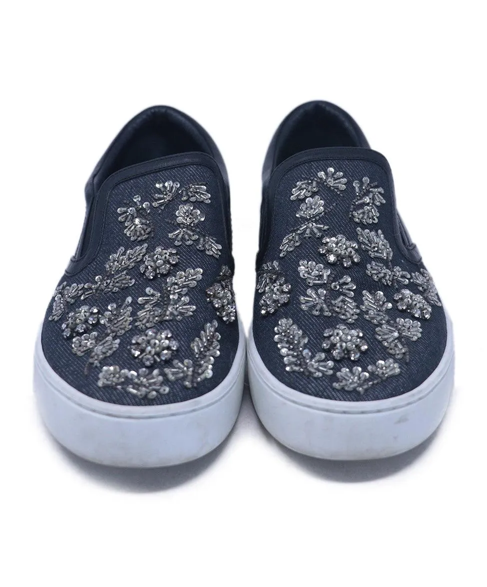 Christian Dior Denim Embellished Sneakers sz 7