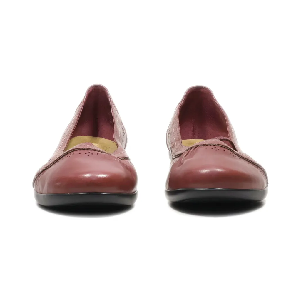 Clarks Ballerinas Leather Maroon Colour For Women