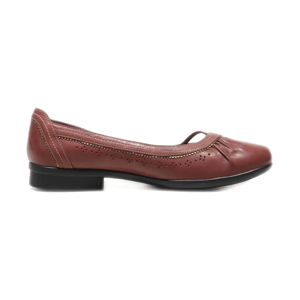 Clarks Ballerinas Leather Maroon Colour For Women
