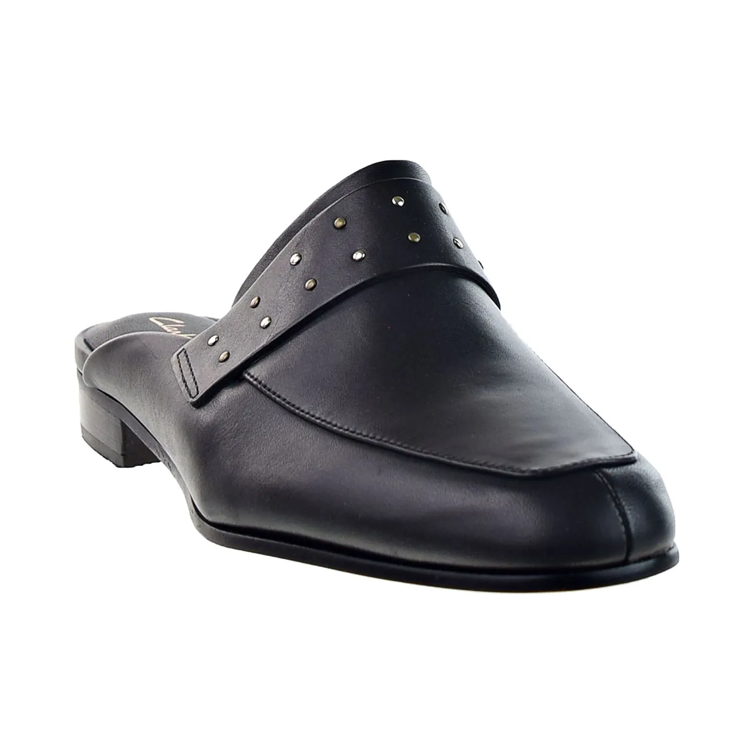 Clarks Pure Mule Women's Slip-on Dress Shoes Black Leather