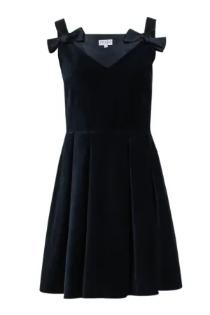 Claudie Pierlot - Navy Velvet Tie Strap Dress Sz 4