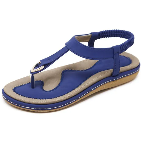 Comfy Slip-On Sandals with Toe Clasp and Elastic Ankle Support