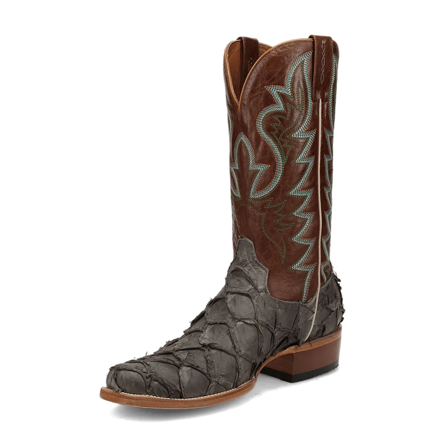 Dan Post Mens Riggs Grey/Brown Leather Cowboy Boots