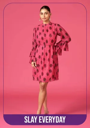 Dazzle - Pleated Chiffon Party Dress