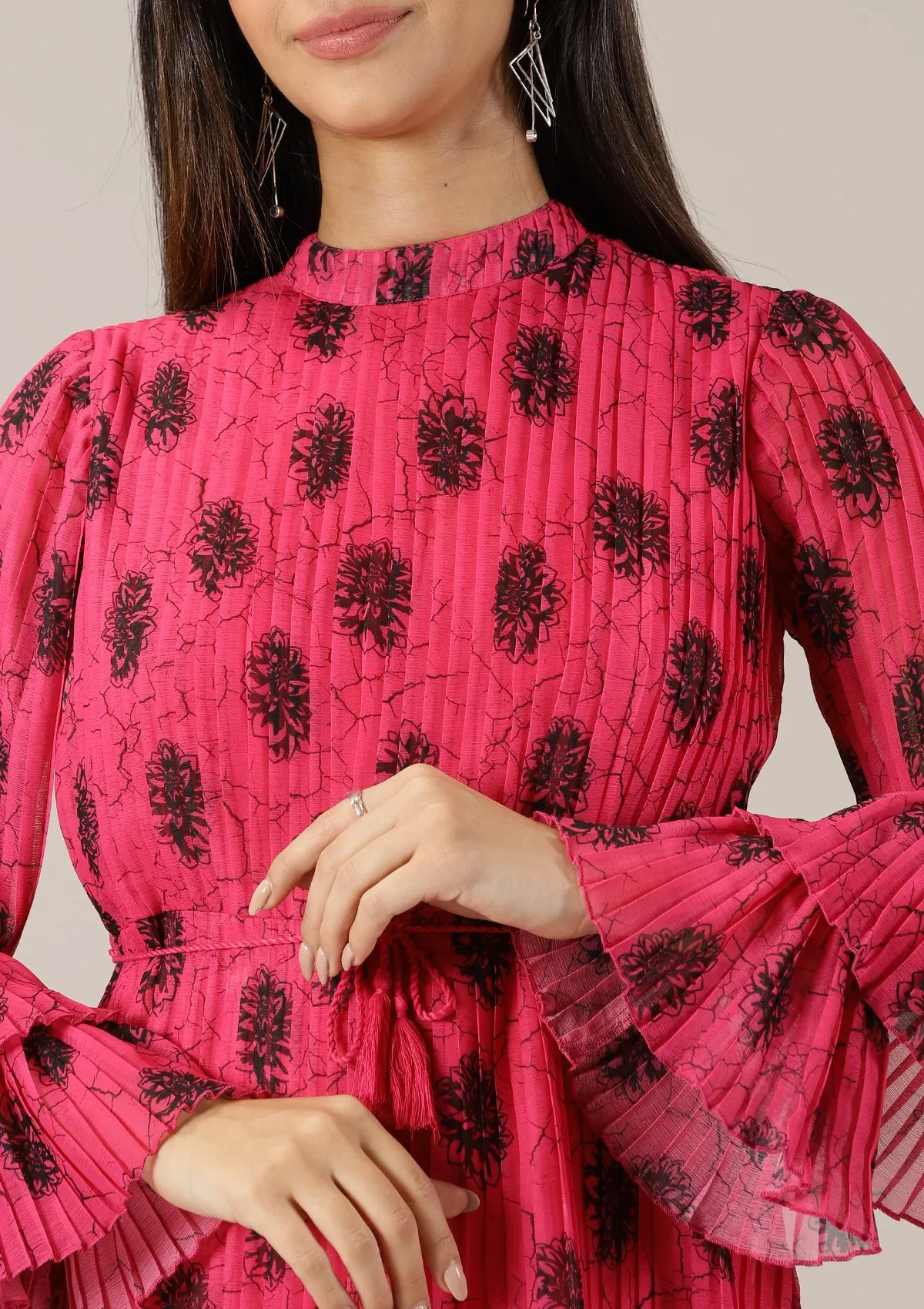 Dazzle - Pleated Chiffon Party Dress