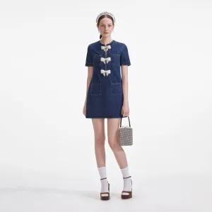 Denim Bow Mini Dress