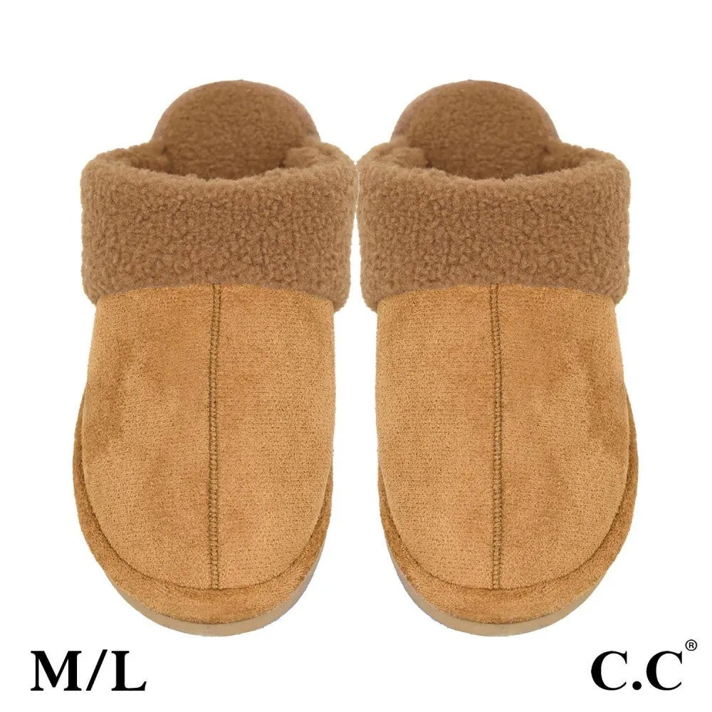Faux Suede Sherpa Slippers