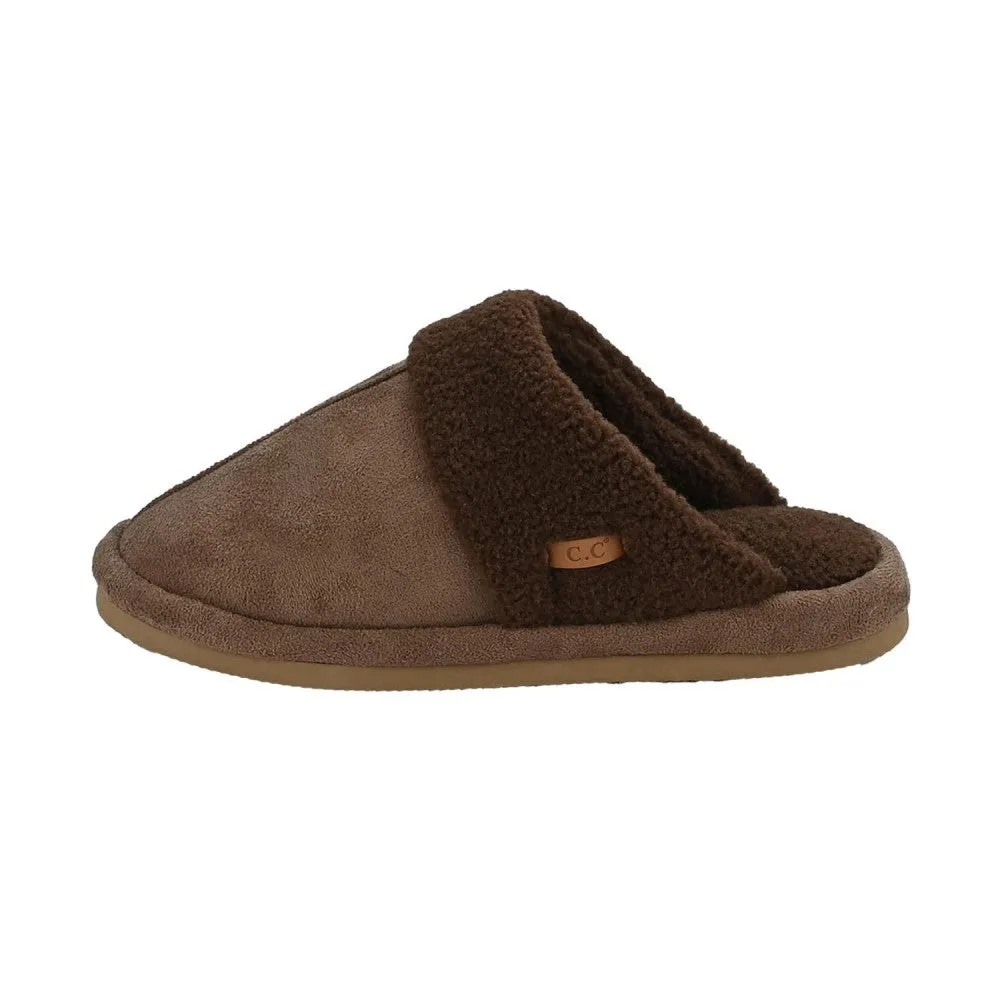 Faux Suede Sherpa Slippers