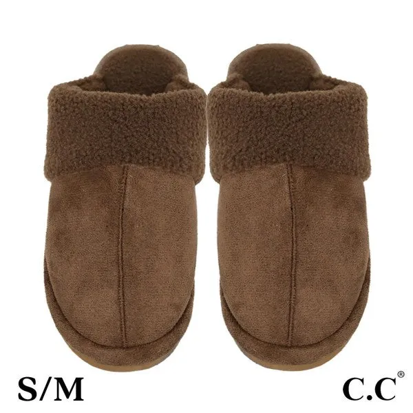 Faux Suede Sherpa Slippers
