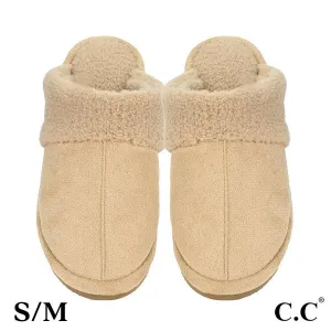 Faux Suede Sherpa Slippers