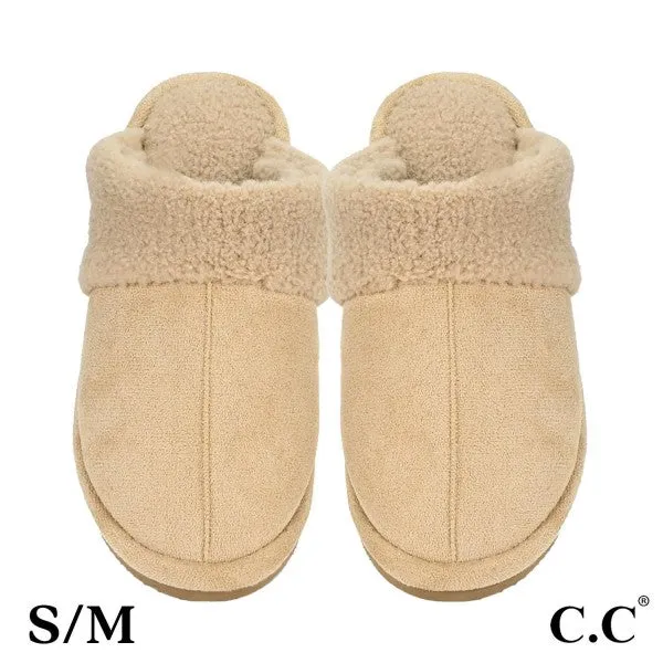 Faux Suede Sherpa Slippers