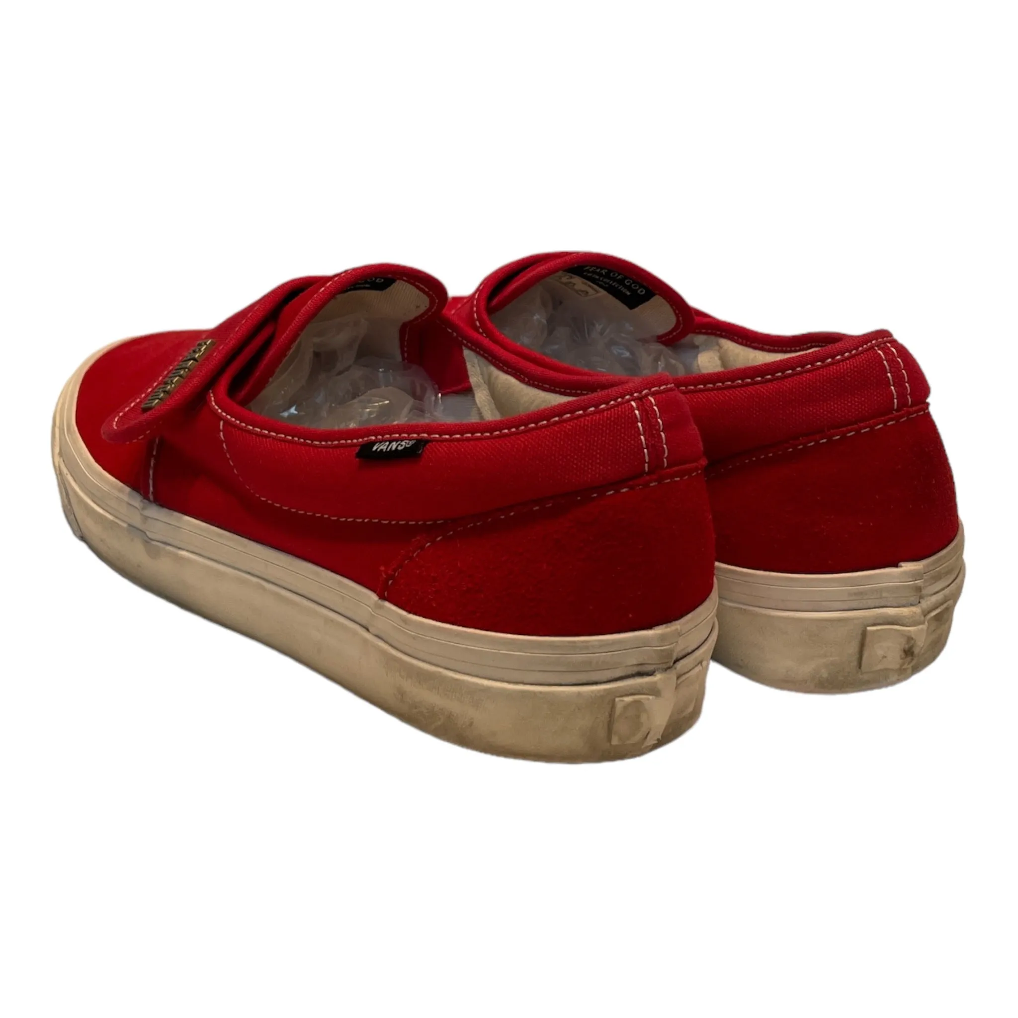 FEAR OF GOD/Low-Sneakers/US 12/Suede/RED/Plain-Toe/