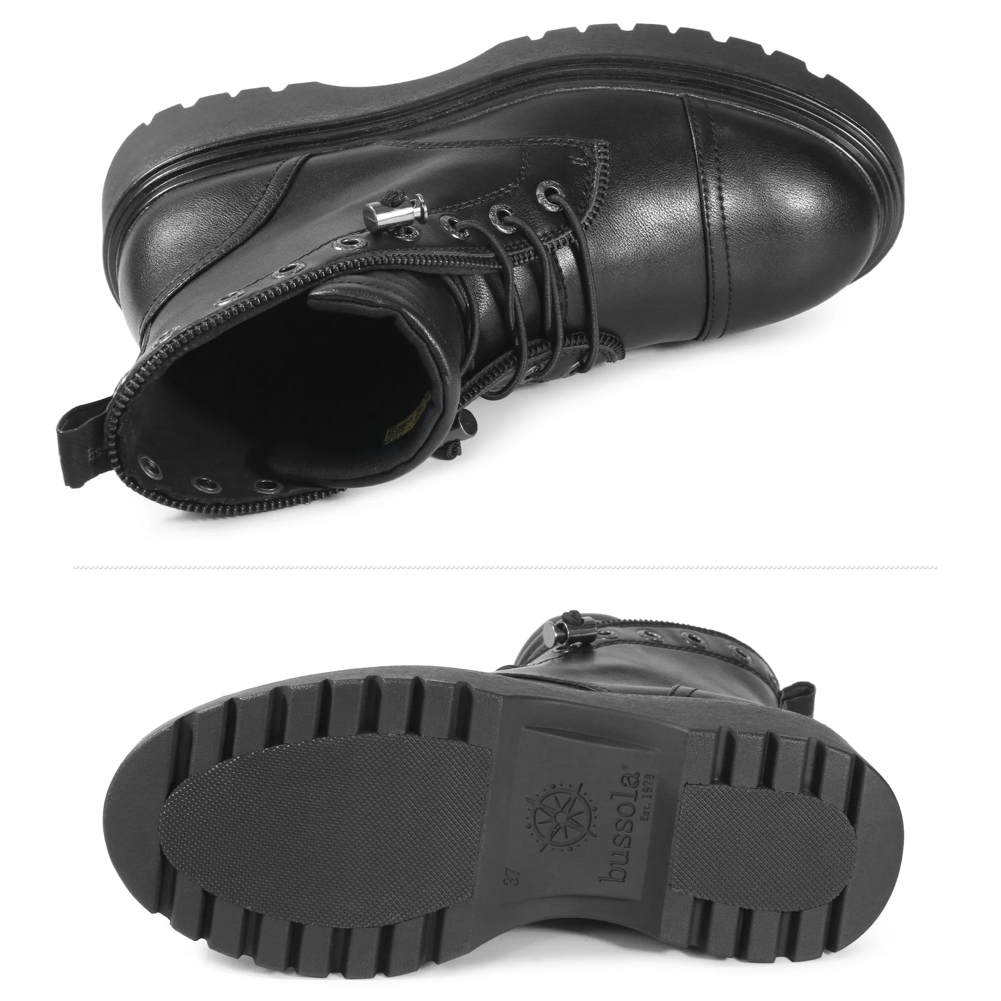 Firenze Platform Combat Boots (Nero)