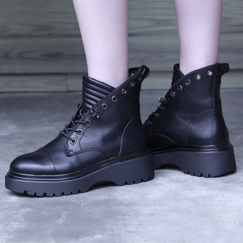 Firenze Platform Combat Boots (Nero)