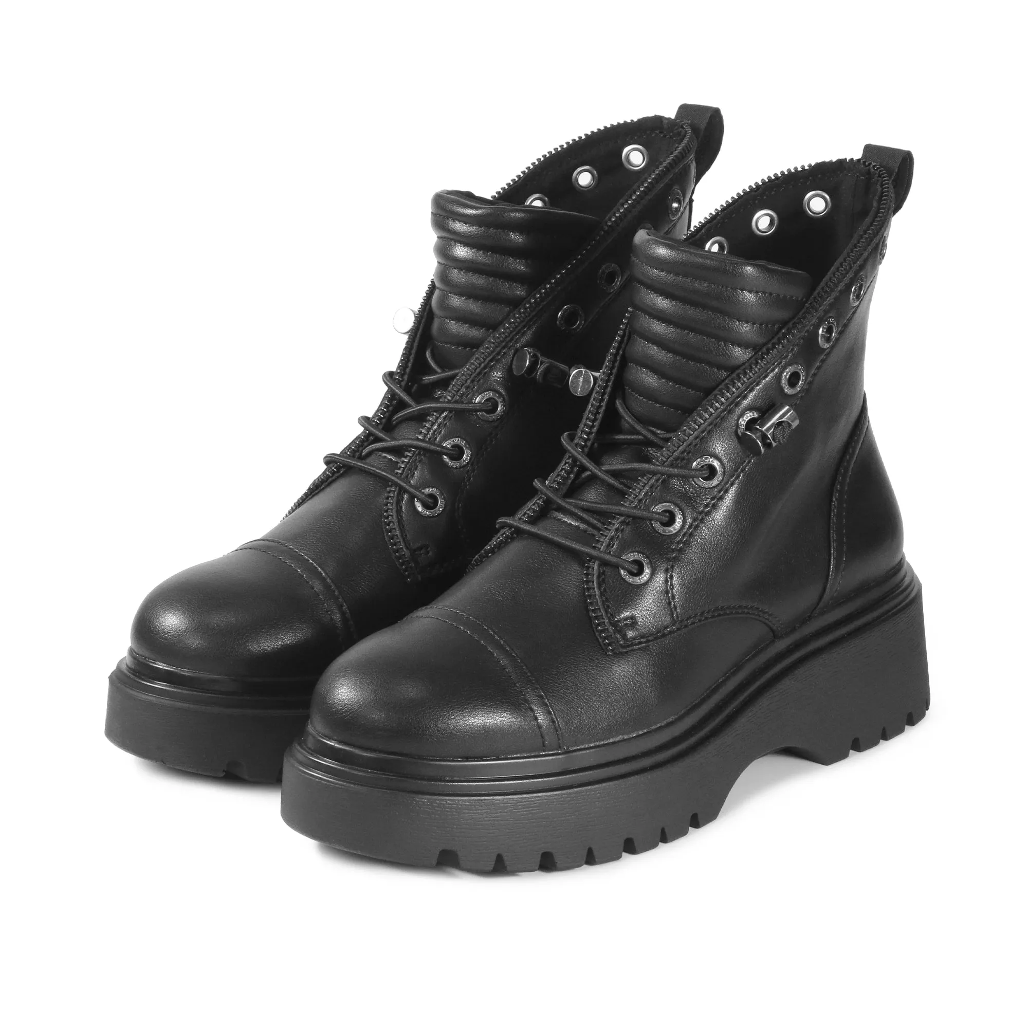 Firenze Platform Combat Boots (Nero)