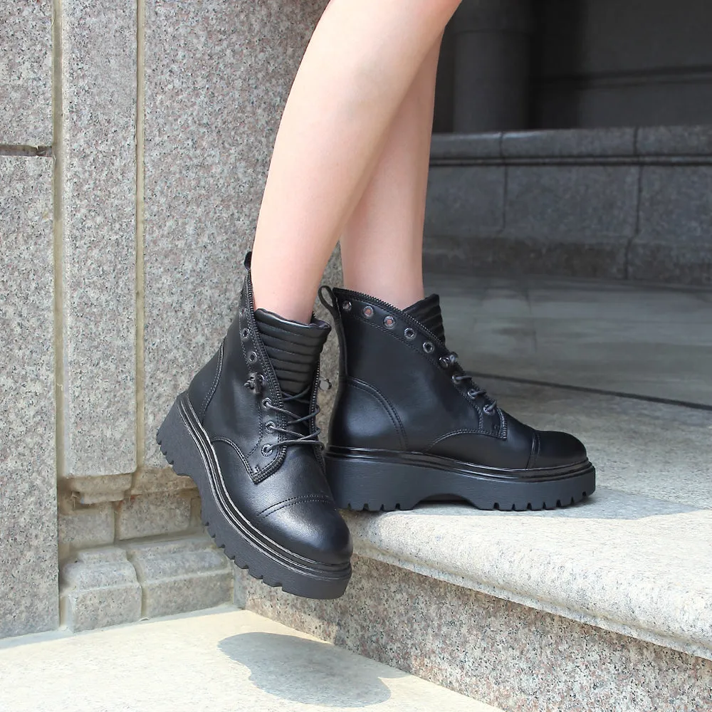 Firenze Platform Combat Boots (Nero)