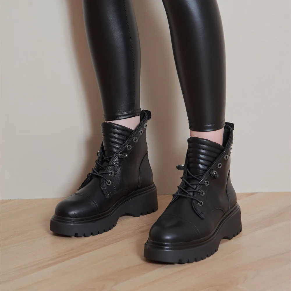 Firenze Platform Combat Boots (Nero)