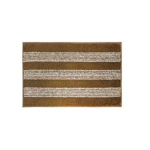 Golden Striped Microfiber Bathmat
