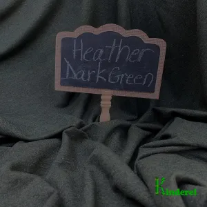 Heather Dark Green Bamboo Stretch French Terry,  by the Yard or Wholesale