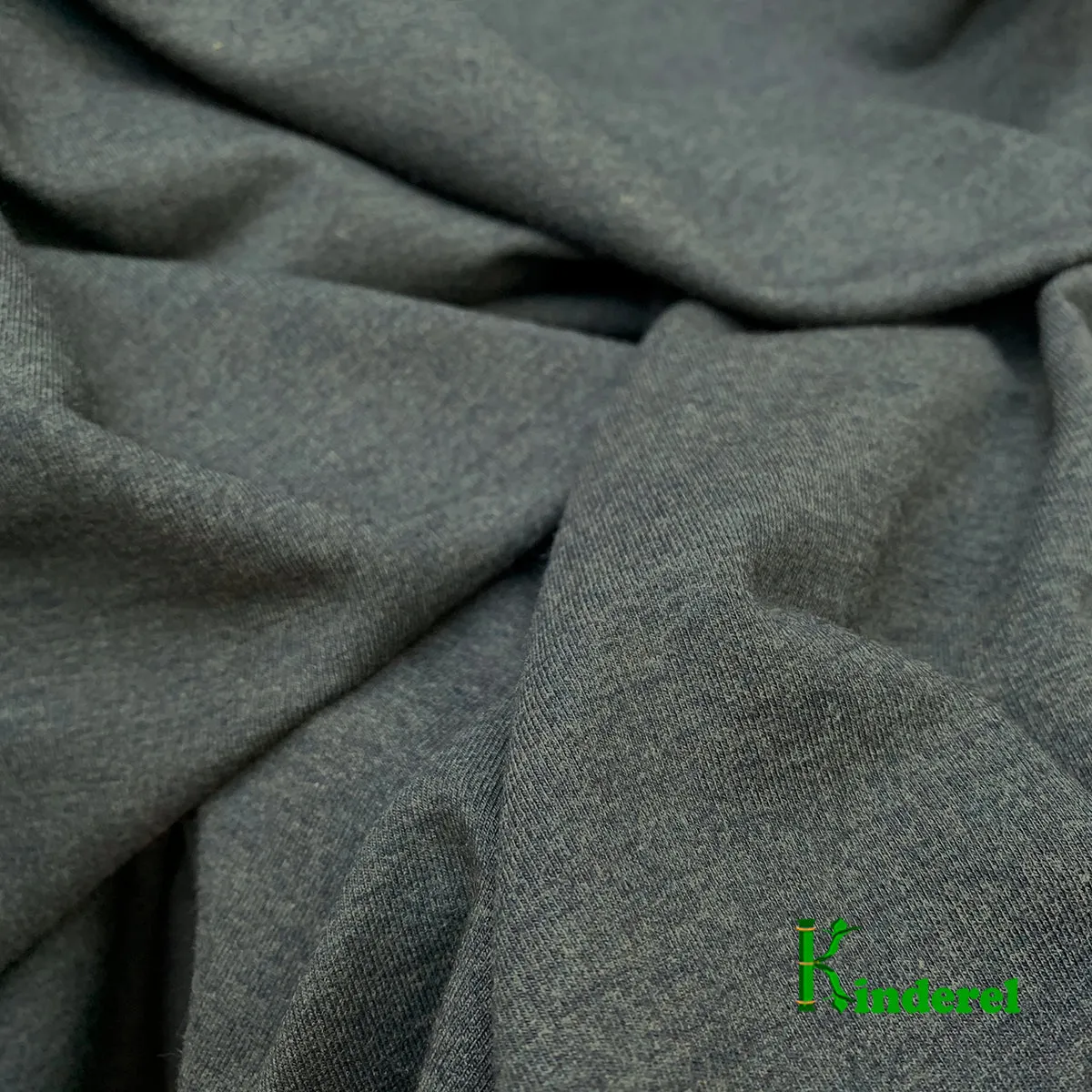 Heather Dark Green Bamboo Stretch French Terry,  by the Yard or Wholesale