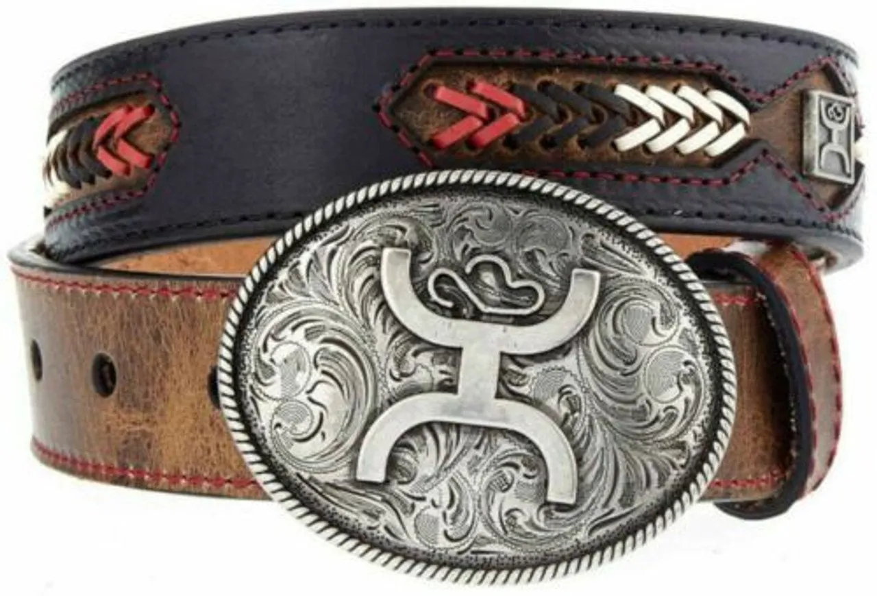 Hooey Youth Distressed Whipstitch Belt