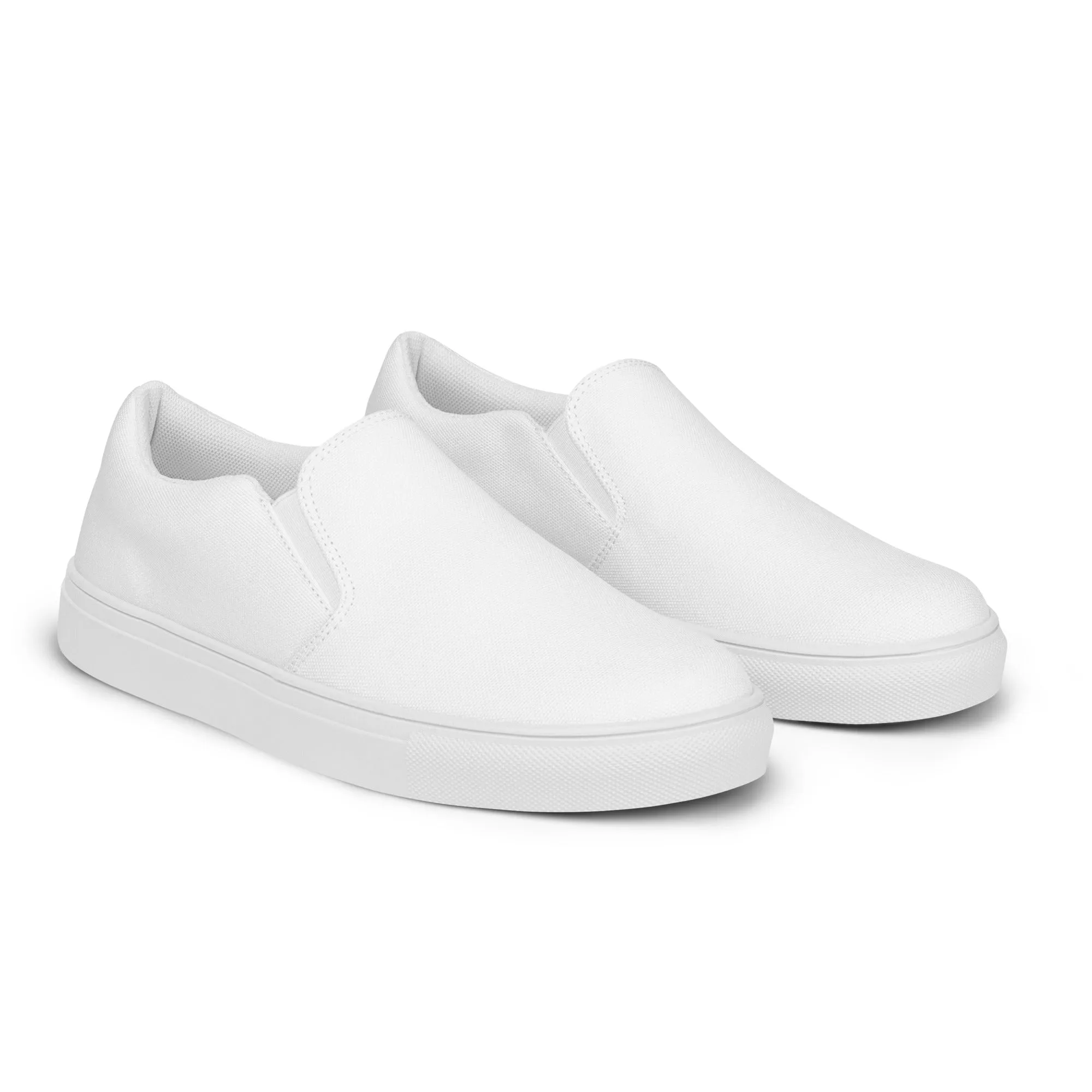 iSAW Womens White / White Black Slip-On Canvas Shoes